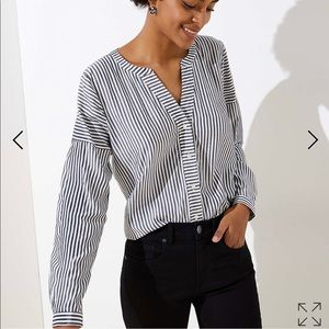 Loft women’s striped button up blouse